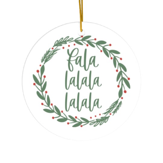 Fa La La Sage Green Christmas Wreath Fun Ceramic Ornaments