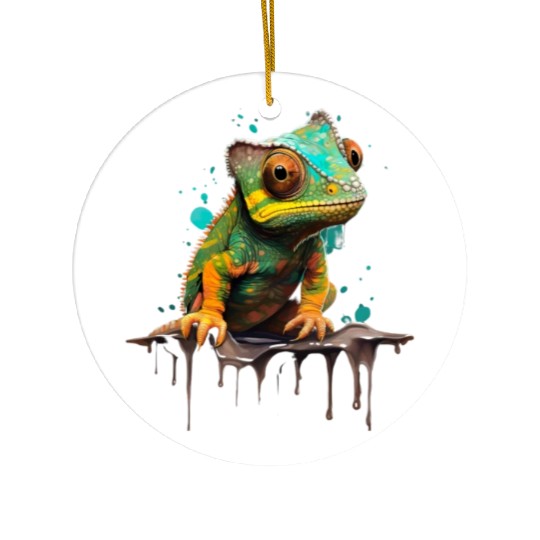 Cute Chameleon for Lizard Pet Lover Ceramic Ornaments