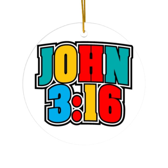 John 3:16 Love Jesus Bible Text Christian Ceramic Ornaments