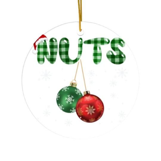Chest Nuts Christmas Funny Couple Matching Ceramic Ornaments