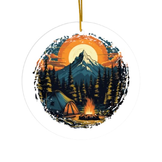 Forest nature trekking adventure Ceramic Ornaments