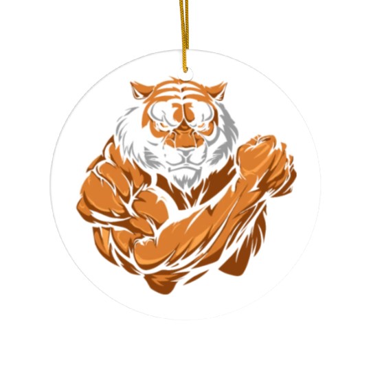 Workout Gym Tiger Ceramic Ornaments