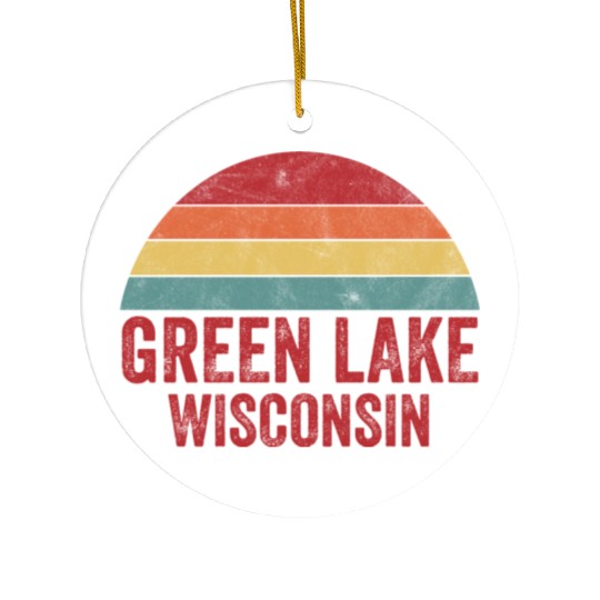 Vintage Green Lake Wisconsin Ceramic Ornaments