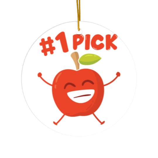 Apple Number 1 Pick Apple Orchard Apple Picking Ceramic Ornaments