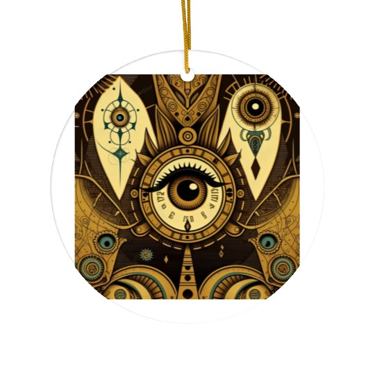 Abstract New Age 1920s Steampunk Design Ceramic Ornaments