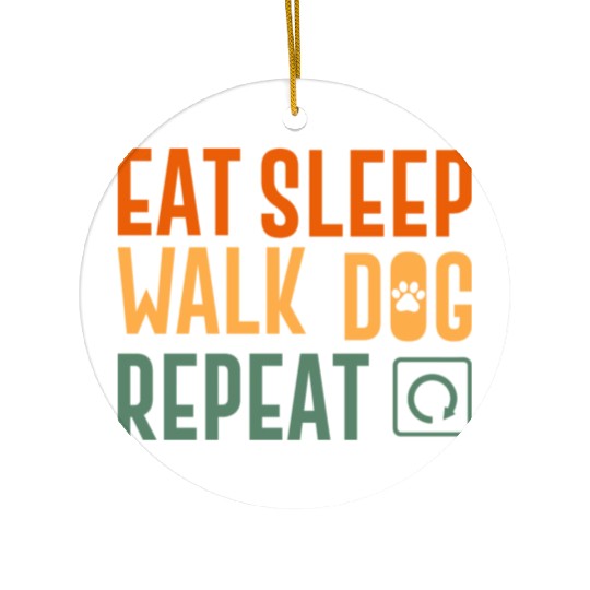 eat sleep walk repeat walking hobby Ceramic Ornaments