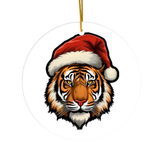 Tiger Christmas Ceramic Ornaments