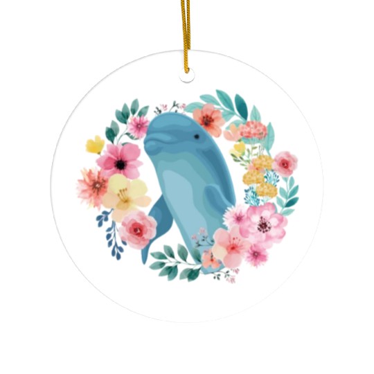 Dolphin Flower Floral Ceramic Ornaments