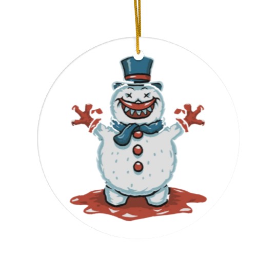 frosty snowman creepy Ceramic Ornaments
