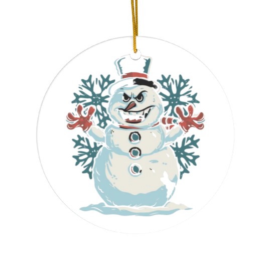 frosty snowman creepy Ceramic Ornaments