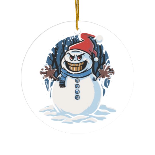 frosty snowman creepy Ceramic Ornaments