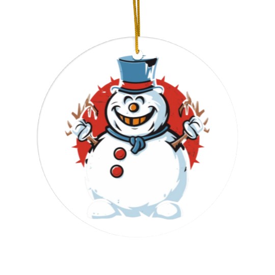 frosty snowman creepy Ceramic Ornaments