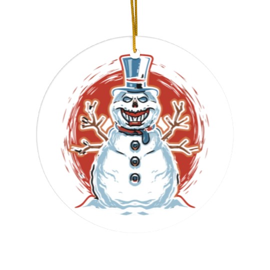 frosty snowman creepy Ceramic Ornaments