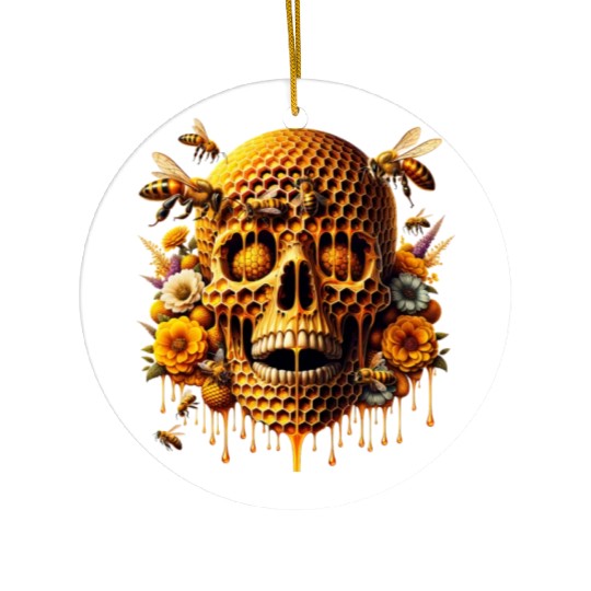 Sweet Life Skull Ceramic Ornaments Honeycomb Haven Bumblebee