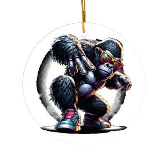 Gorilla With Sunglasses Ceramic Ornaments
