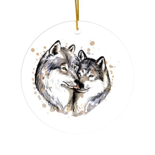 they dance from the classic wolves Ceramic Ornaments