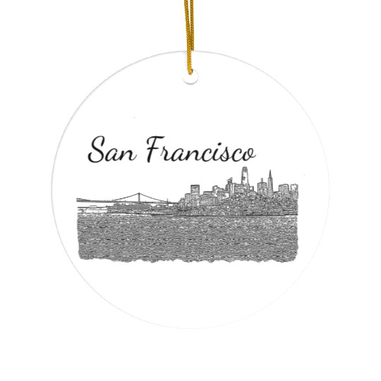 San Francisco - city panorama Ceramic Ornaments