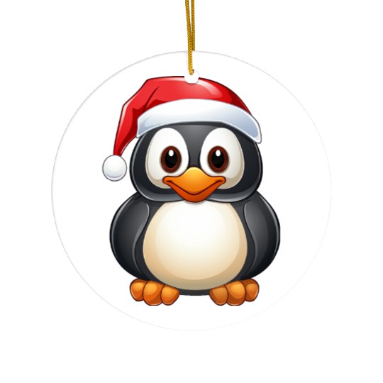 Penguins Christmas Ceramic Ornaments