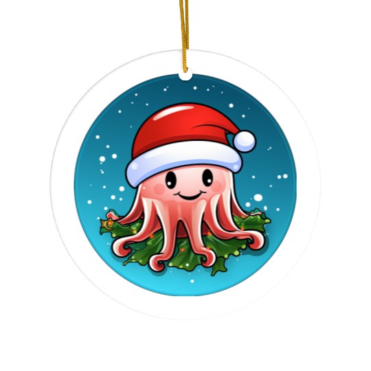 Jellyfish Christmas Ceramic Ornaments