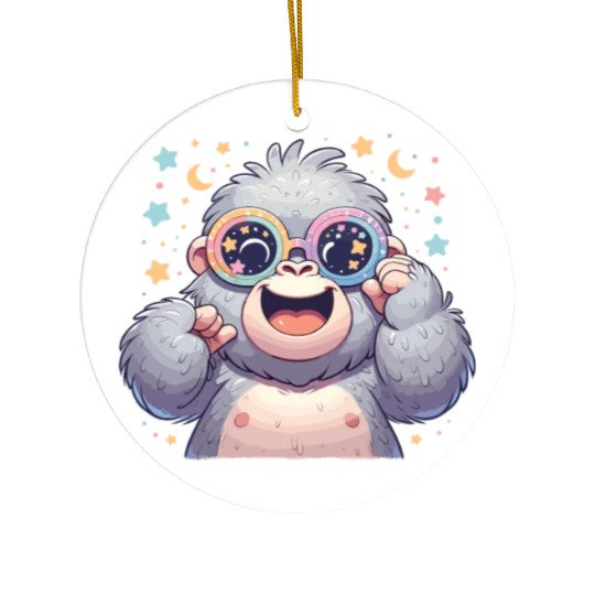 Gorilla With Sunglasses Ceramic Ornaments