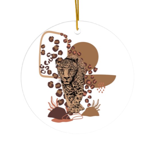 Funny Leopard Cheetah Animal Ceramic Ornaments