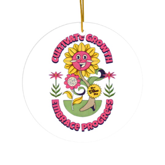 cultivate growth, embrace progress Ceramic Ornaments