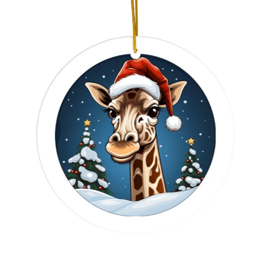 Giraffe Christmas Ceramic Ornaments