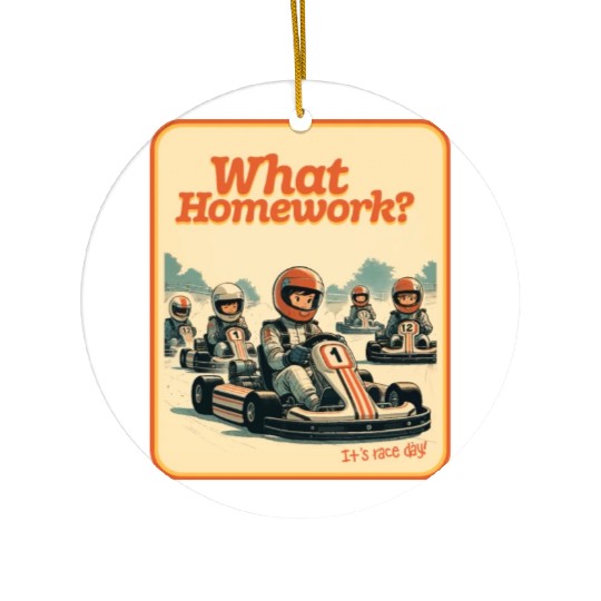 What Homework? It’s Race Day! Ceramic Ornaments