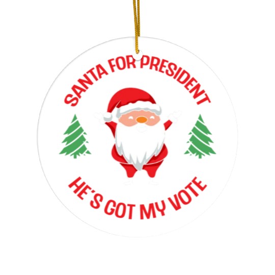 Santa For President Christmas Tree Voting Voter Ceramic Ornaments