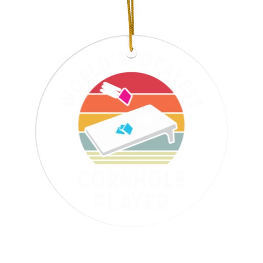 Okayest Cornhole Player Men Women Ceramic Ornaments