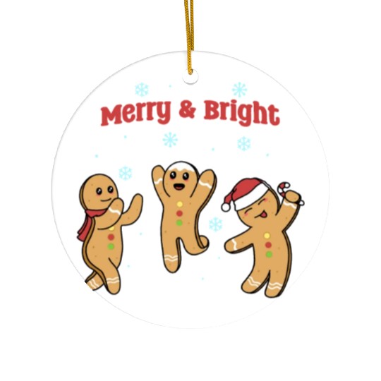 Dancing Gingerbread Ceramic Ornaments