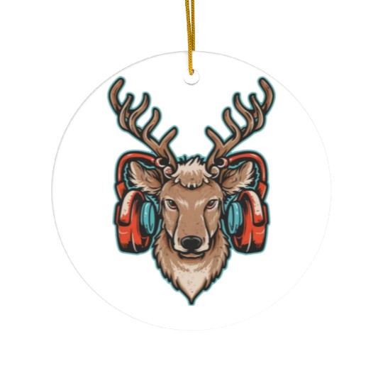 Gamer Reindeer Ceramic Ornaments