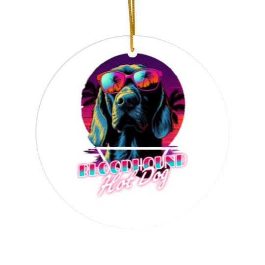 Retro Wave Bloodhound Hot Dog Ceramic Ornaments