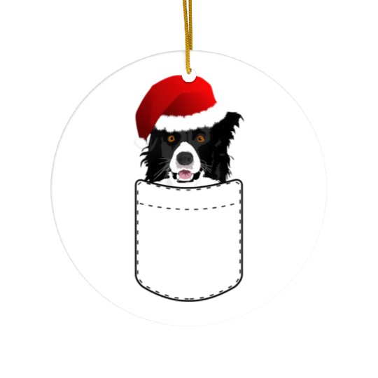 Pocket Border Collie Ceramic Ornaments