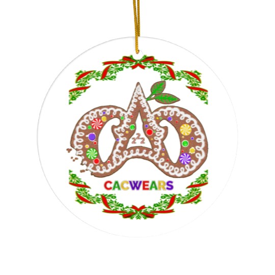 Christmas Bakery Gingerbread Cookie Pastry Logo Ceramic Ornaments