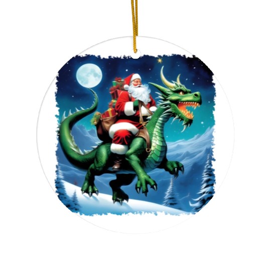 GREEN DRAGON CHRISTMAS Ceramic Ornaments