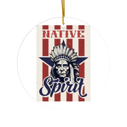 Indian Native American Chief Feather Headdress Ceramic Ornaments