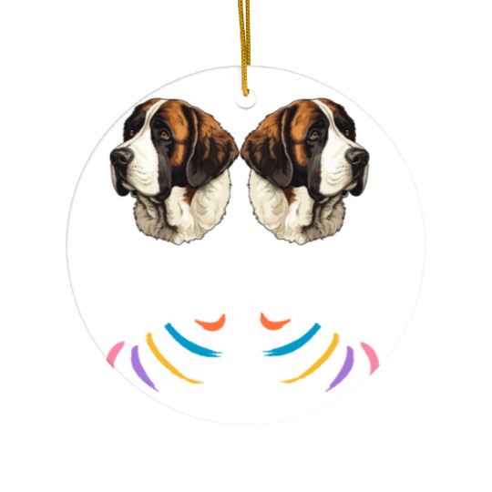 Lover Saint Bernard dog Ceramic Ornaments