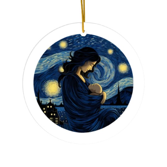 Breastfeeding Starry Night Ceramic Ornaments Motherhood