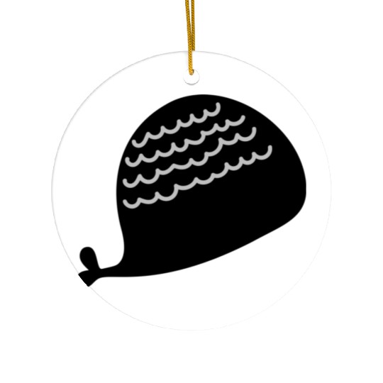 Lonely Black Whale In The Ocean Ceramic Ornaments