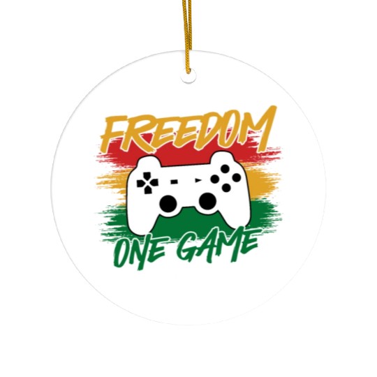 Controller Celebrating Freedom One Game at a Time Ceramic Ornaments