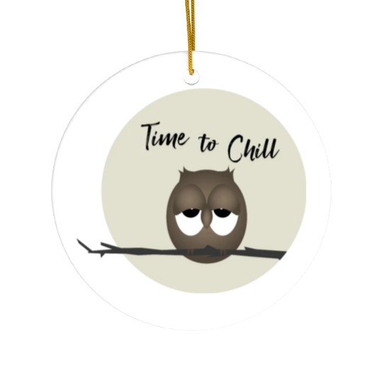 Owl - Time To Chill Ceramic Ornaments