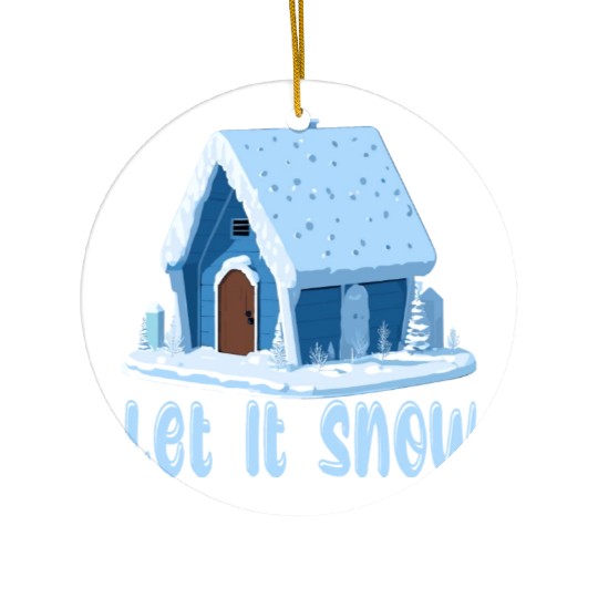 Let It Snow Winter Ceramic Ornaments