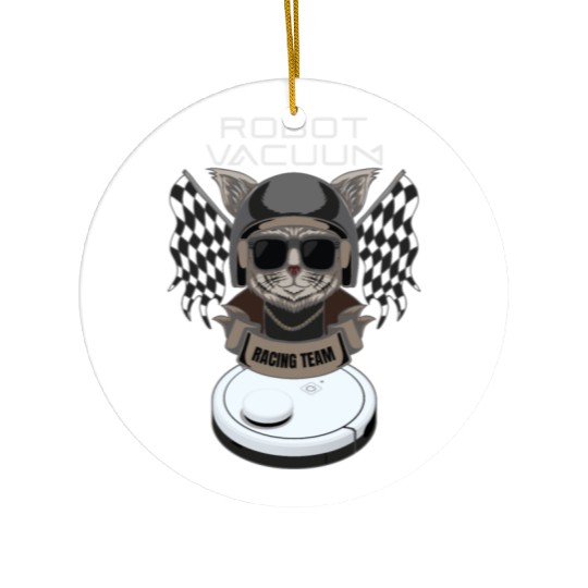 Robot Vacuum Cleaner Racing Team Robot Ceramic Ornaments