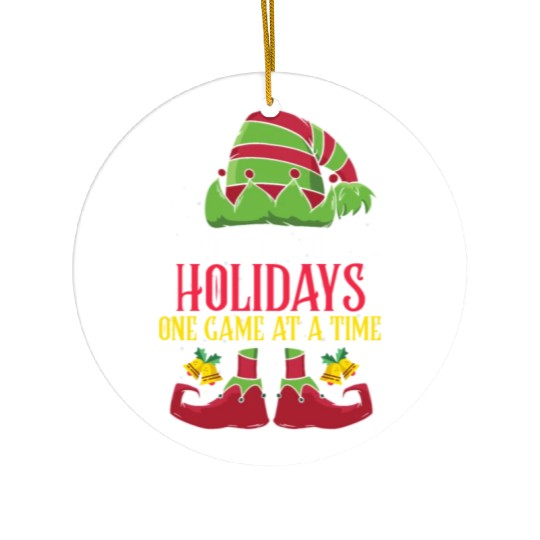 Christmas Elf One Game at a Time Christmas Ceramic Ornaments