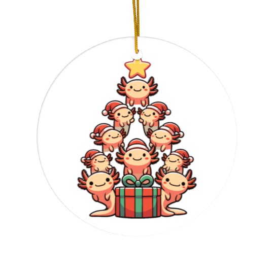 Axolotl Christmas Tree Merry Christmas Ceramic Ornaments