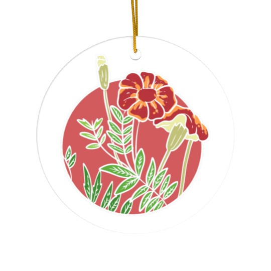 Mexican Marigold Nature Lover Gift Ceramic Ornaments