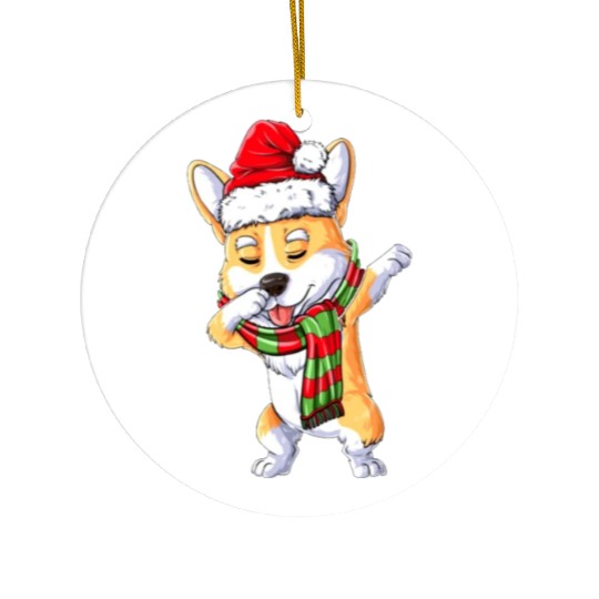corgi dance Ceramic Ornaments