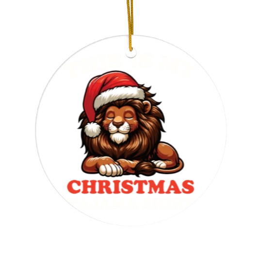 Lion Christmas Pajamas Lions Ceramic Ornaments