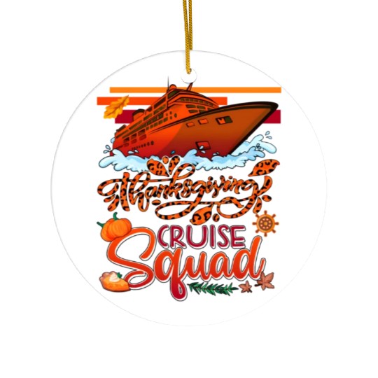 Thangiving Cruise Squad Cruise Ship Fall Pumpkins Ceramic Ornaments